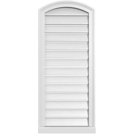 Ekena Millwork Arch Top Surface Mount PVC Gable Vent w/ 2"W x 2"P Brickmould Sill Frame, 18"W x 40"H GVPAR18X4003SN